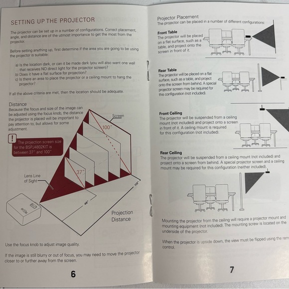 Brookstone All-in-One Home Theater Projector and Screen Set - White - Picture 5 of 6